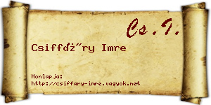 Csiffáry Imre névjegykártya